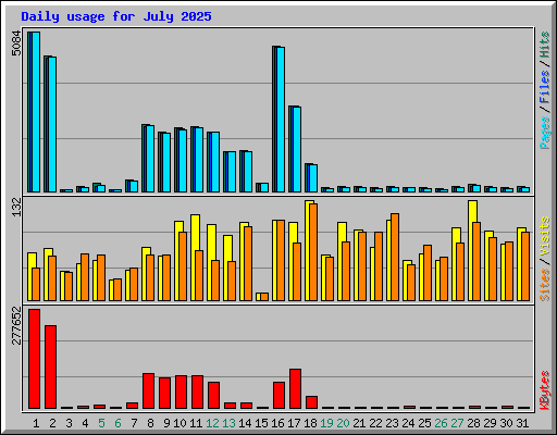 Daily usage for July 2025