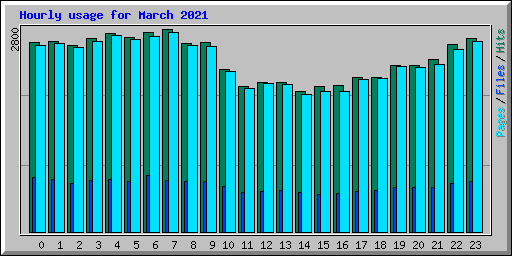 Hourly usage for March 2021