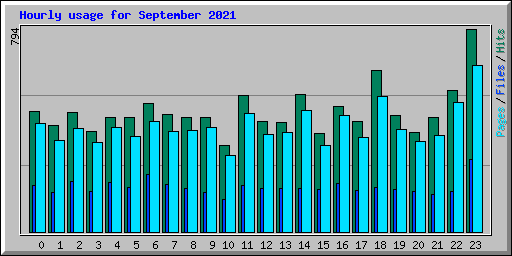 Hourly usage for September 2021