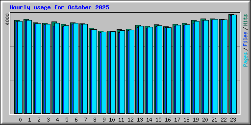 Hourly usage for October 2025